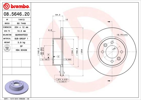 Breco BS 7449 - Гальмівний диск avtolavka.club