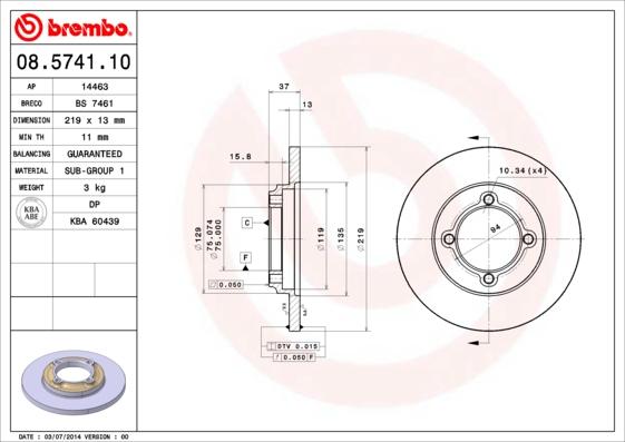 Breco BS 7461 - Гальмівний диск avtolavka.club