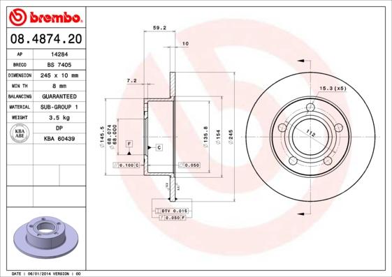 Breco BS 7405 - Гальмівний диск avtolavka.club