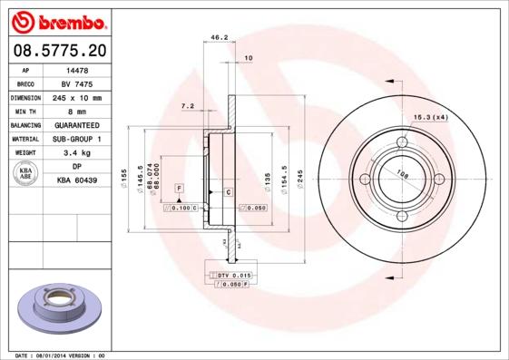 Breco BS 7475 - Гальмівний диск avtolavka.club