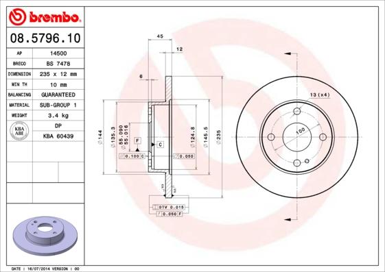 Breco BS 7478 - Гальмівний диск avtolavka.club