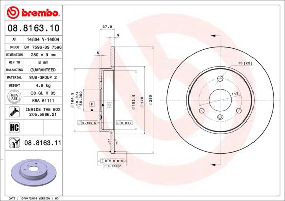 Breco BV 7596 - Гальмівний диск avtolavka.club