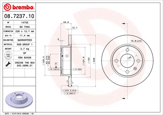 Breco BS 7555 - Гальмівний диск avtolavka.club