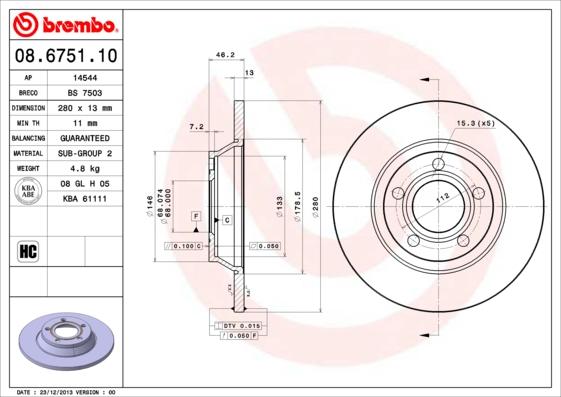 Breco BS 7503 - Гальмівний диск avtolavka.club