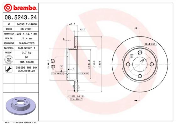 Breco BS 7536 - Гальмівний диск avtolavka.club