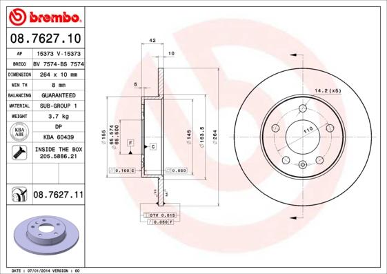 Breco BS 7574 - Гальмівний диск avtolavka.club