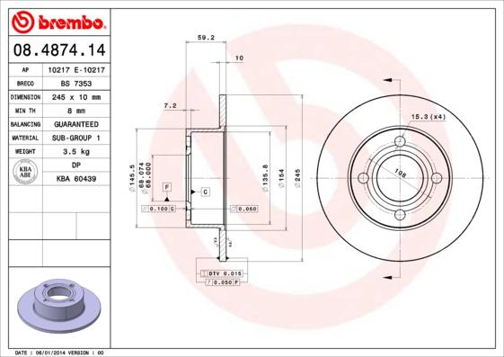 Breco BS 7353 - Гальмівний диск avtolavka.club