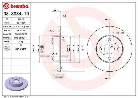 Breco BS 7334 - Гальмівний диск avtolavka.club