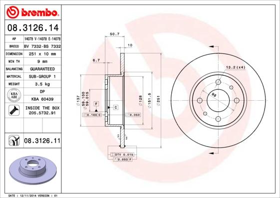 Breco BS 7332 - Гальмівний диск avtolavka.club