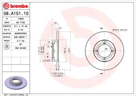 Breco BS 7708 - Гальмівний диск avtolavka.club