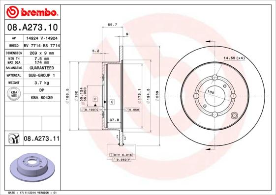 Breco BS 7714 - Гальмівний диск avtolavka.club