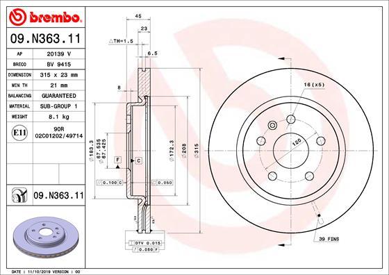 Breco BV 9415 - Гальмівний диск avtolavka.club