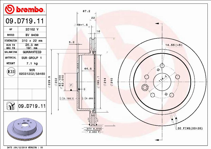 Breco BV 9439 - Гальмівний диск avtolavka.club