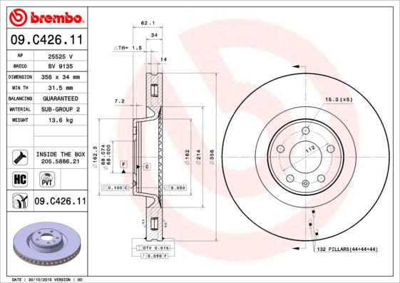 Breco BV 9135 - Гальмівний диск avtolavka.club