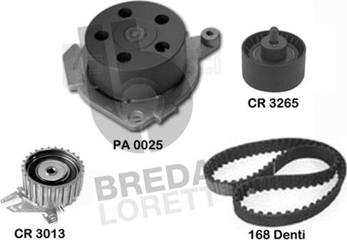 Breda Lorett KPA0590A - Водяний насос + комплект зубчатого ременя avtolavka.club