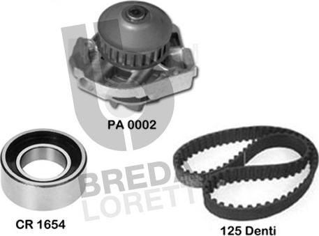 Breda Lorett KPA0586A - Водяний насос + комплект зубчатого ременя avtolavka.club