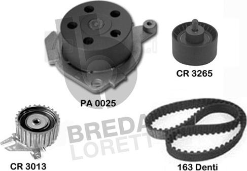 Breda Lorett KPA0588A - Водяний насос + комплект зубчатого ременя avtolavka.club