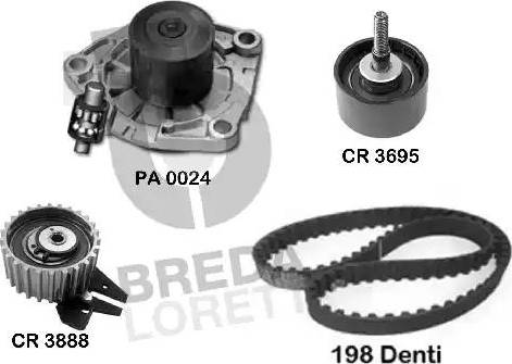 Breda Lorett KPA0009A - Водяний насос + комплект зубчатого ременя avtolavka.club