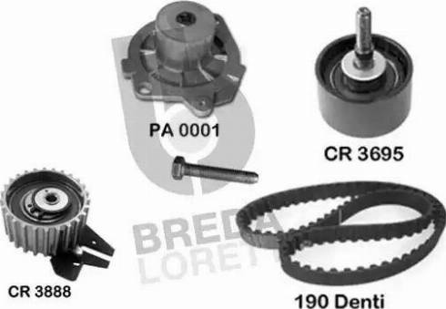 Breda Lorett KPA0006A - Водяний насос + комплект зубчатого ременя avtolavka.club