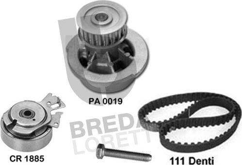 Breda Lorett KPA0019A - Водяний насос + комплект зубчатого ременя avtolavka.club