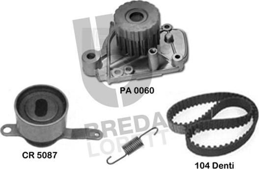 Breda Lorett KPA0176A - Водяний насос + комплект зубчатого ременя avtolavka.club