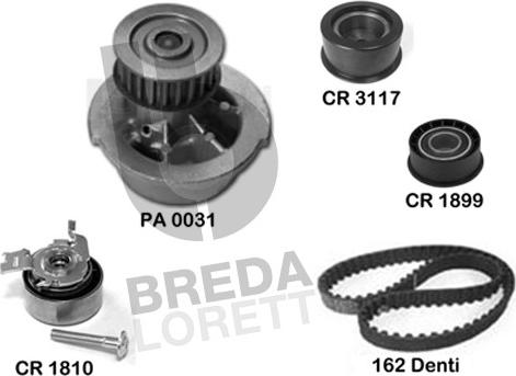 Breda Lorett KPA0365B - Водяний насос + комплект зубчатого ременя avtolavka.club