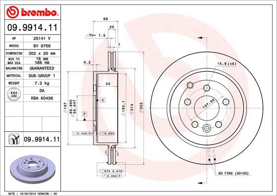 Brembo 09.9914.11 - Гальмівний диск avtolavka.club