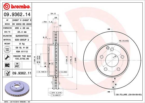 Brembo 09.9362.11 - Гальмівний диск avtolavka.club