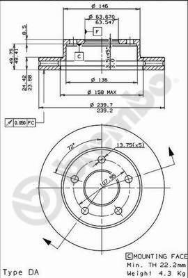 Brembo 09.4914.40 - Гальмівний диск avtolavka.club