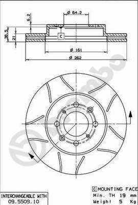 Brembo 09.5509.75 - Гальмівний диск avtolavka.club