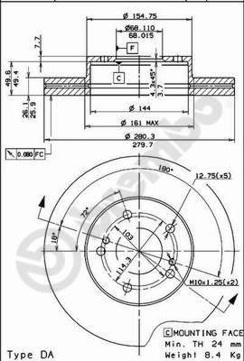 Brembo 09.5655.10 - Гальмівний диск avtolavka.club