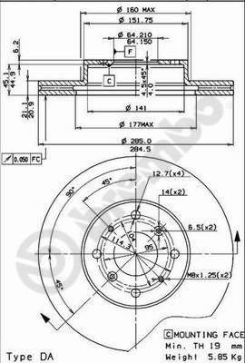 Brembo 09.5124.10 - Гальмівний диск avtolavka.club