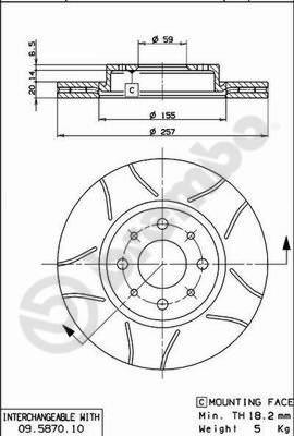 Brembo 09.5870.75 - Гальмівний диск avtolavka.club