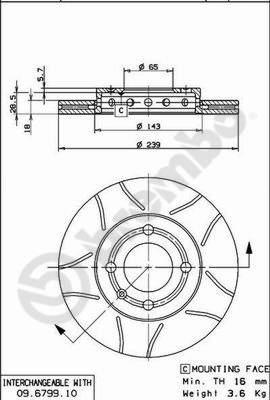 Brembo 09.6799.75 - Гальмівний диск avtolavka.club