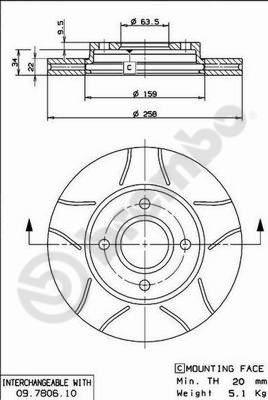 Brembo 09.7806.75 - Гальмівний диск avtolavka.club