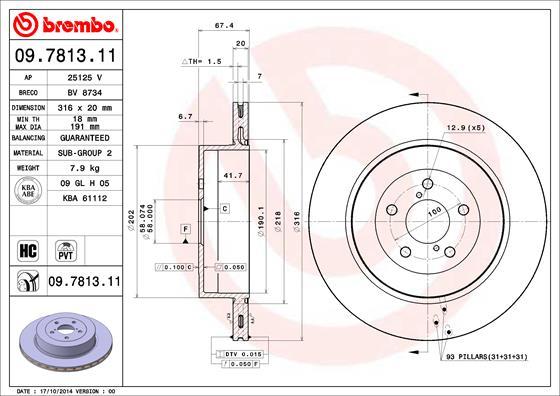 Brembo 09.7813.11 - Гальмівний диск avtolavka.club