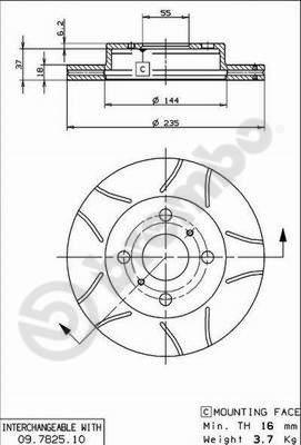 Brembo 09.7825.75 - Гальмівний диск avtolavka.club