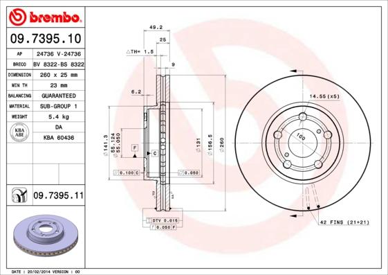 Brembo 09.7395.10 - Гальмівний диск avtolavka.club