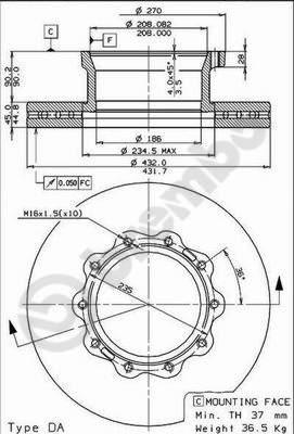 Brembo 09.7381.20 - Гальмівний диск avtolavka.club