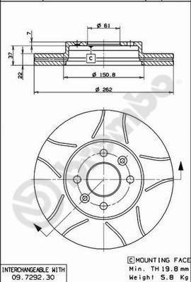 Brembo 09.7292.77 - Гальмівний диск avtolavka.club