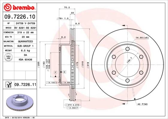 Brembo 09.7226.11 - Гальмівний диск avtolavka.club