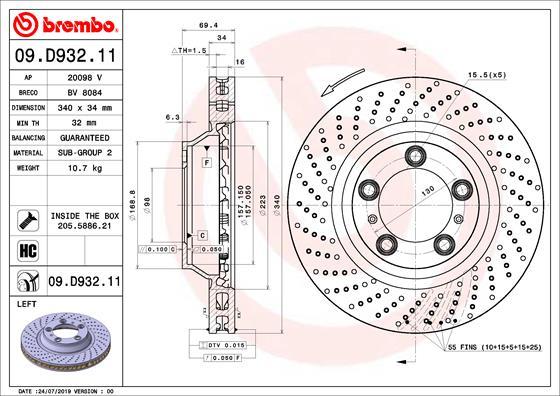 Brembo 09.D932.11 - Гальмівний диск avtolavka.club