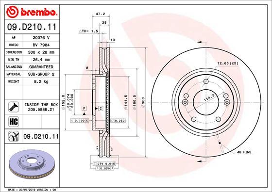 Brembo 09.D210.11 - Гальмівний диск avtolavka.club