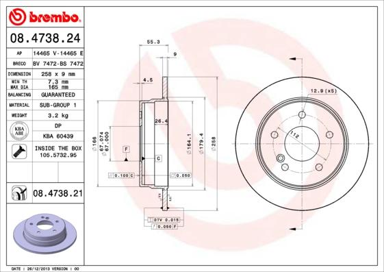 Brembo 08.4738.24 - Гальмівний диск avtolavka.club