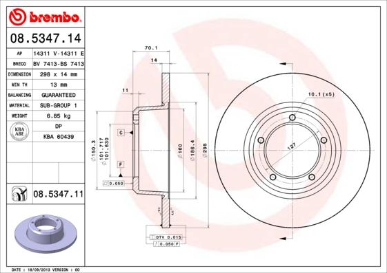 Brembo 08.5347.11 - Гальмівний диск avtolavka.club