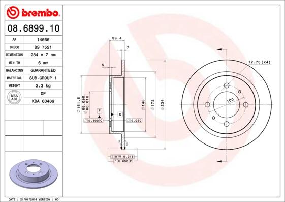 Brembo 08.6899.10 - Гальмівний диск avtolavka.club