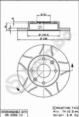 Brembo 08.2958.75 - Гальмівний диск avtolavka.club