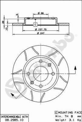 Brembo 08.2985.75 - Гальмівний диск avtolavka.club