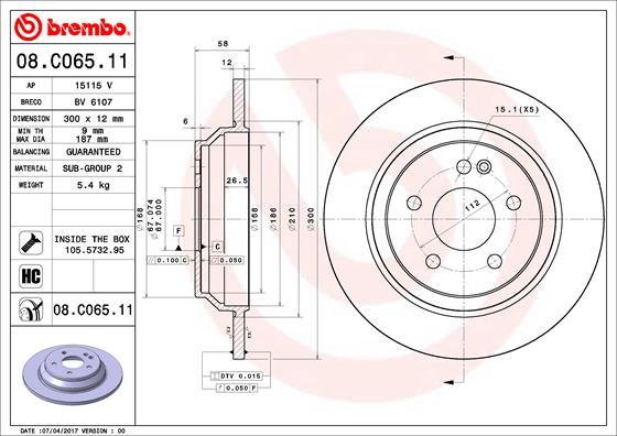 Brembo 08.C065.11 - Гальмівний диск avtolavka.club