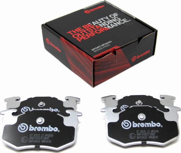 Brembo 07.B315.13 - Комплект високоефективних гальмівних колодок avtolavka.club